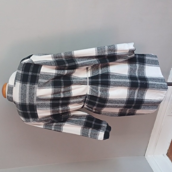 Black plaid flannel Jacket/dress/shirt size XL - Picture 7 of 11